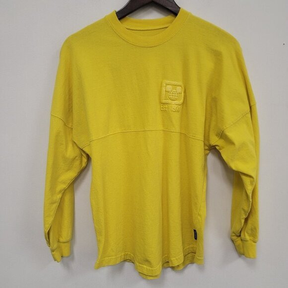 Disney Spirit Jersey Womens Authentic Mickey Mouse Top Size XS Yellow‎ Cartoon - Picture 1 of 9